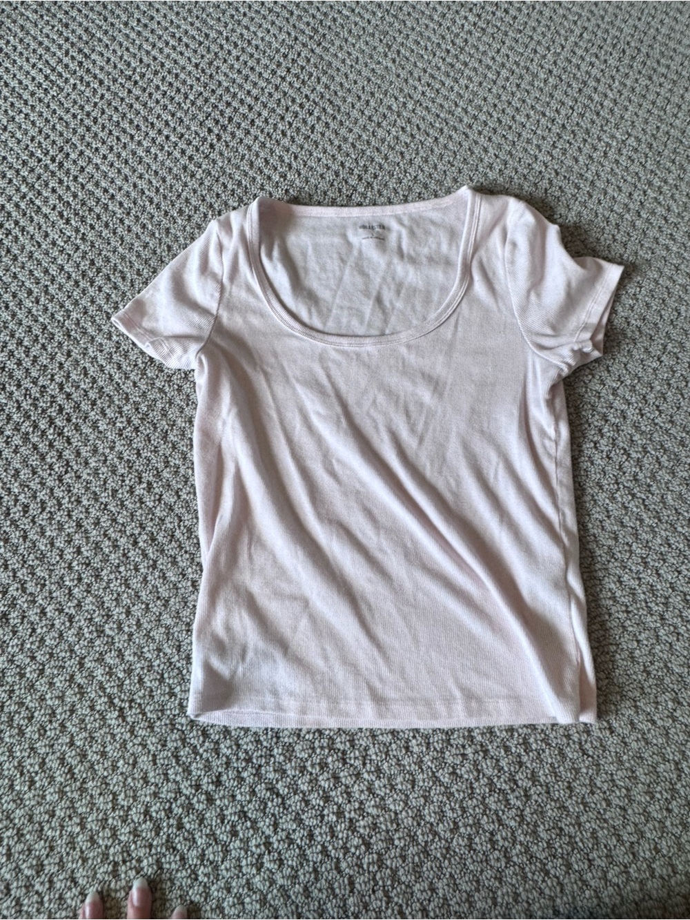 Hollister Scoop Neck Short Sleeve Tee - Pale Pink